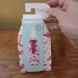 Swig Life "Let's  Go Girls" Bottle Coolie, Pink cowgirl boots and hats,NWT